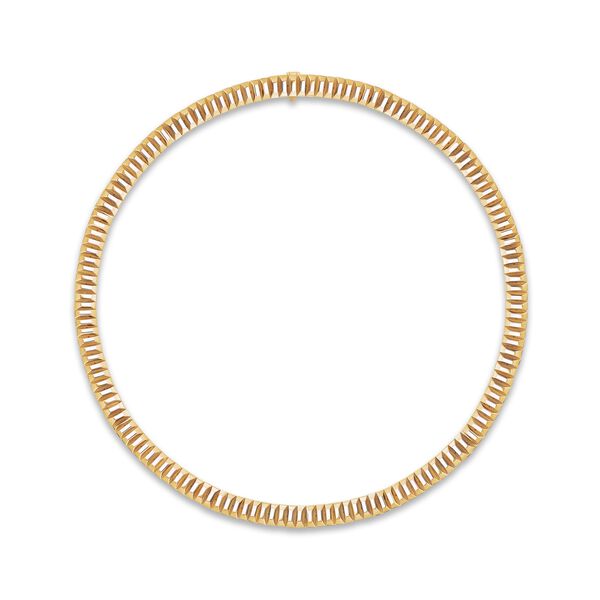 Yellow Gold Textured Necklace